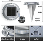 SIEDiNLAR Solar Driveway Lights Outdoor, 16 LEDs with 9 Modes RGB (12 Pack) | Solar-Powered, Waterproof Dock Marker and Deck Lights for Driveways, Steps, Walkways, Paths, Ground, Yards and Garden Safety