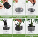 Plant Pots 6/5/4 inch Set of 3, Self Watering Pots for Indoor Outdoor Plants Flowers, Self Watering Planters with Reservoir, Drainage Hole and Absorbent Cotton Rope