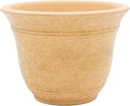 The HC Companies Sierra Round Self-Watering Pot - Lightweight Plastic Planter for Herbs & More - Durable Plant Pots for Indoor Plants & Outdoor Plants (7.5” Arizona Sand, Pack of 1)
