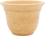 The HC Companies Sierra Round Self-Watering Pot - Lightweight Plastic Planter for Herbs & More - Durable Plant Pots for Indoor Plants & Outdoor Plants (7.5” Arizona Sand, Pack of 1)
