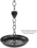 6 cup crocus black aluminum 8.5 ft. rain showing dimensions