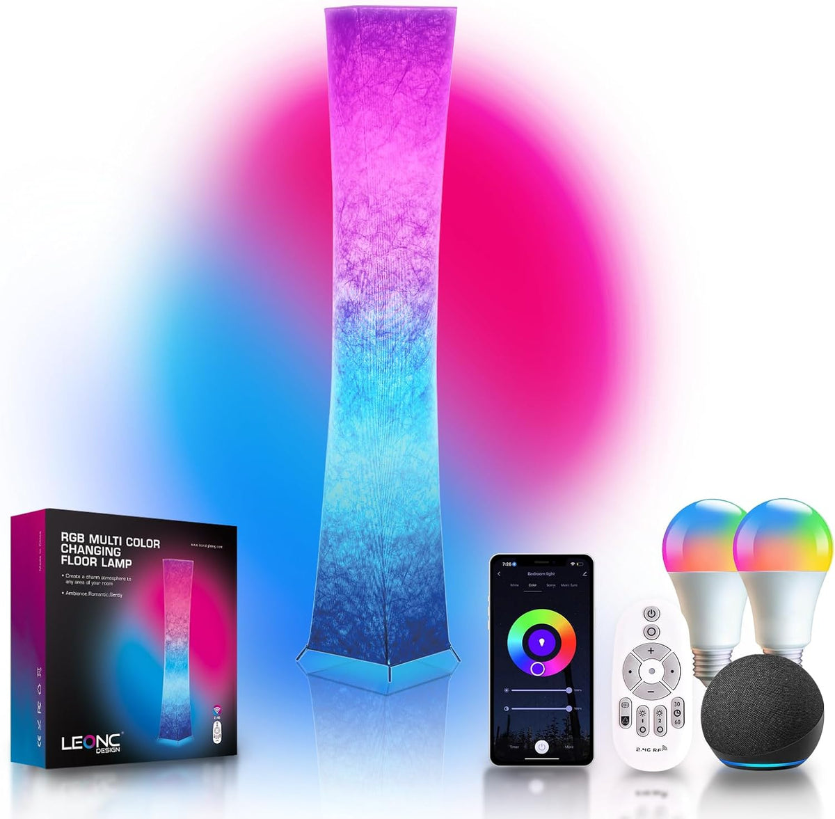 leonc rgb+cct smart floor lamp, 61 in, 1800, main product view