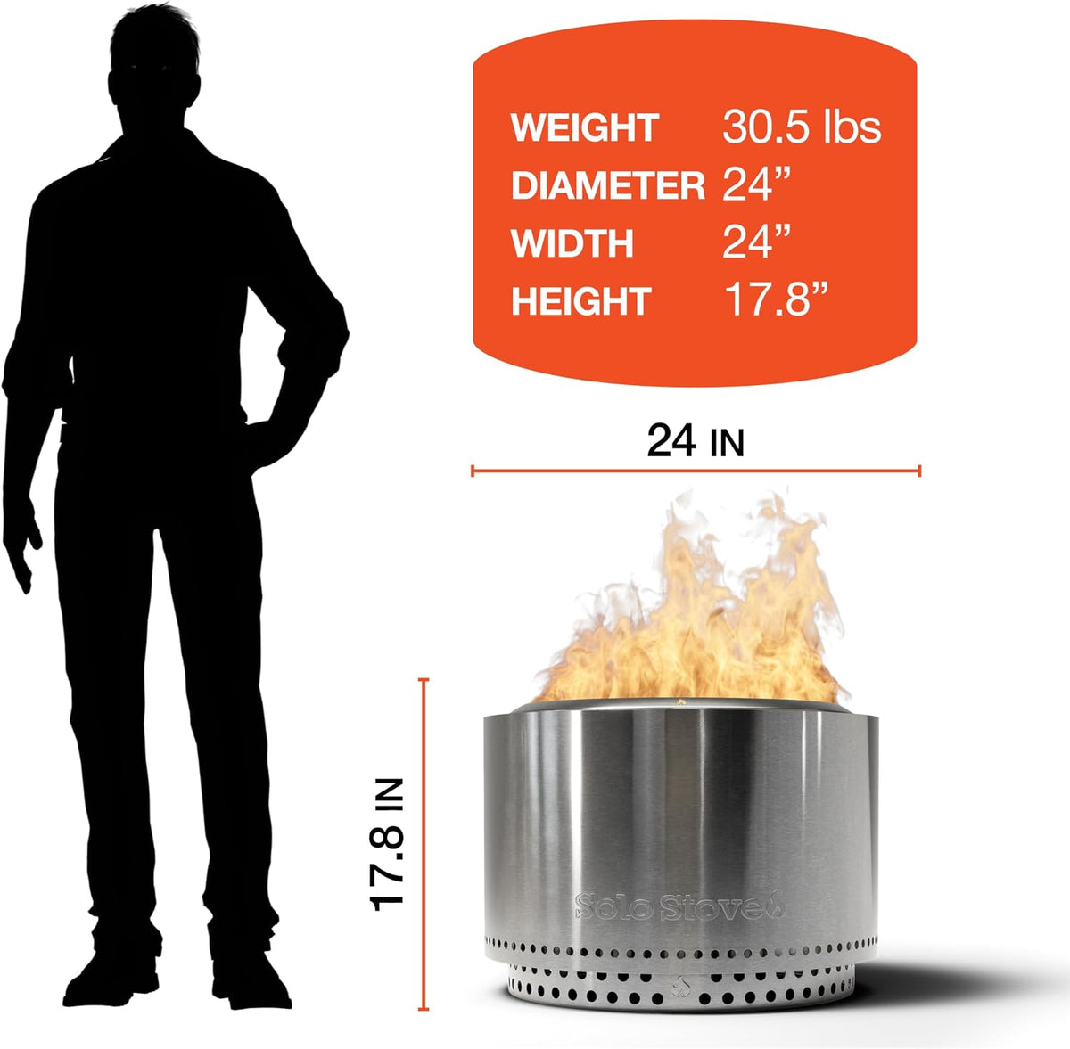 solo stove basecamp 24" fire pit w/stand |, close-up detail