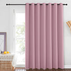 NICETOWN Room Darkening 84 inch Curtain for Patio Door, Grommet Thermal Insulated Room Divider Wide Winodw Treatment Sound Reducing for Bedroom, Black, 1 Panel, 100" W x 84" L, Rouge Pink