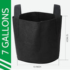 JERIA 12-Pack 7 Gallon Grow Bags, 300G Thickened Nonwoven Garden Pots,Heavy Duty Fabric Pots with Reinforced Handles