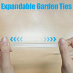 HEVSTIL 4 Rolls Stretchable Garden Tie Tape – 3/7-Inch x 82ft Polyethylene Plant Support Ties | Reusable Stretch Plant Clips for Securing Vines, Flowers & Vegetables Indoors (White)