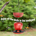 Ant Moat for Hummingbird Feeders, (4 Pack, 7 OZ) Vintage Style Humingbird Feeder Parts Ant Guard & Stopper(Red)