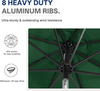 ABCCANOPY Durable Solar Led Patio Umbrellas with 32LED Lights 11FT (Deep Green)