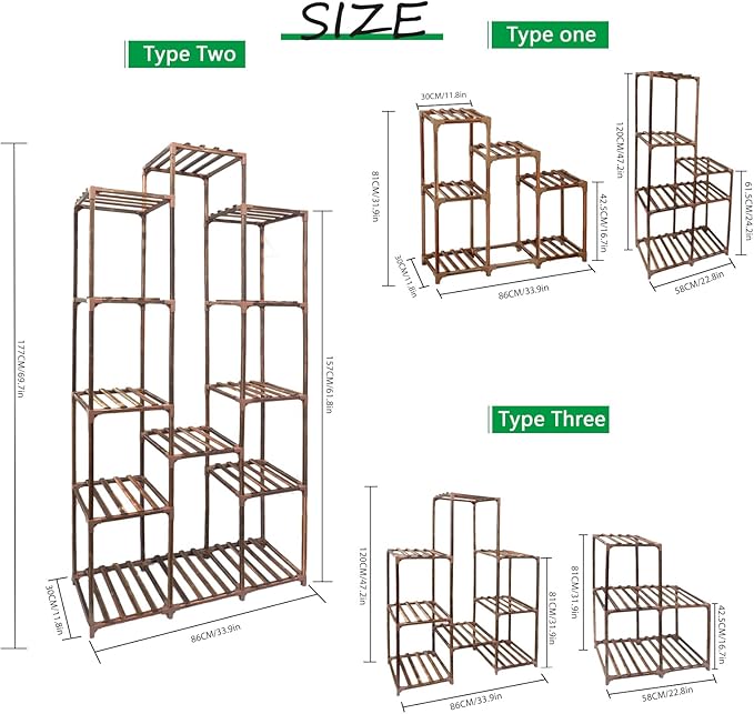 XXXFLOWER Plant Stand Indoor Outdoor 13 Tiers Wood Plant Shelf for Multiple Plants ，Large Plant Rack for Window Garden Balcony Patio Porch Living Room
