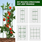 6 Pack Tomato Cages for Garden,Up to 51.2Inch Tomato Cage Trellis-Upgraded Hexagon Connector,Heavy Duty Adjustable Tomato Stake Support for Raised Garden Bed