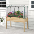 raised garden bed with greenhouse, waterproof sun-protective green, main product view