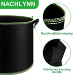 NACHLYNN 5-Pack 10 Gallon Grow Bags with Handles Thickened Nonwoven Fabric Pots Heavy Duty Aeration Fabric Pots Plant or Fruits Flowers Plant