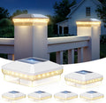 6 Pack 4x4 Solar Post Cap Lights, 3 Modes Fence Post Solar Lights | 40 LEDs Solar Post Lights Outdoor, Waterproof Deck Fence Post Lights Solar Powered for 3.5x3.5 Wooden Post 4x4 Vinyl Post