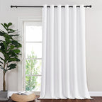 NICETOWN Sliding Door Curtain Window Treatment, Energy Smart Thermal Insulated Extra Wide Solid Blackout Curtains/Drapes for Patio Door (1 Panel, Pure White, W80 x L95)