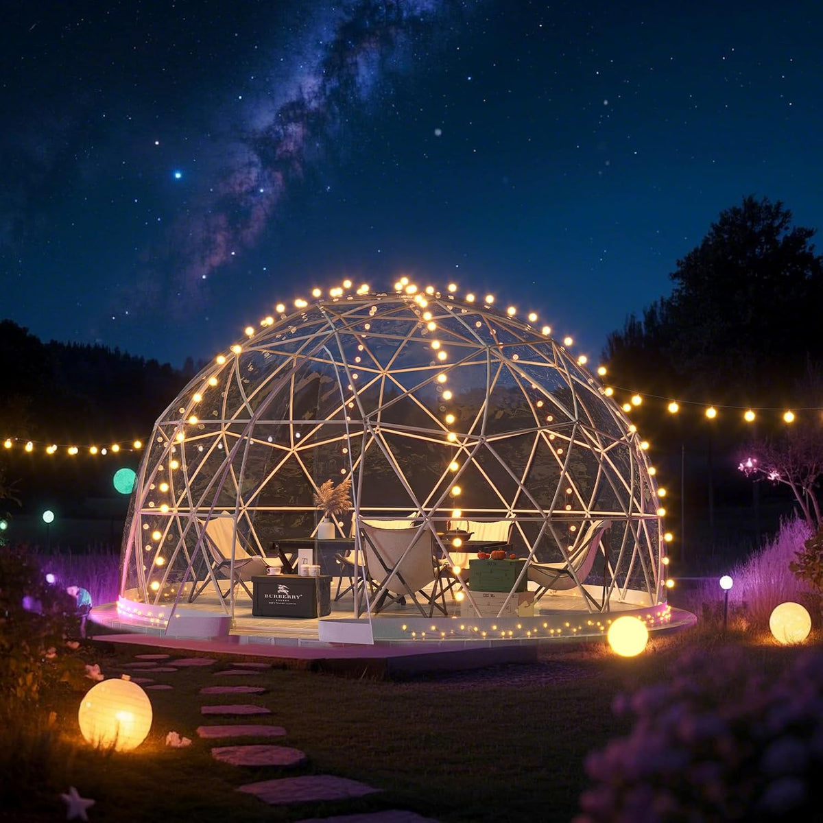 upgraded 12ft garden dome tent, outdoor clear bubble, main product view
