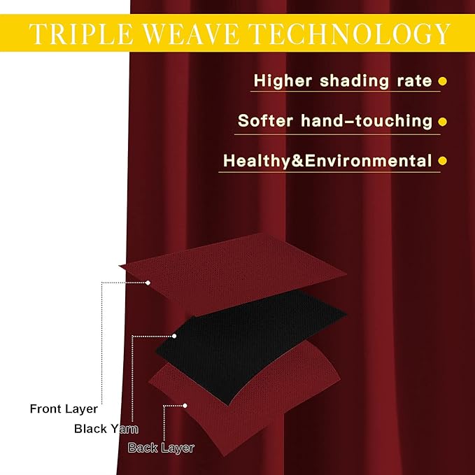NICETOWN Glass Door Curtain for Windows, Extra Wide Thermal Insulated Curtain Panel Room Darkening Curtain Drape for French Door (Burgundy Red, W80 x L95, 1 Piece)