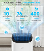 12,000 btu portable air conditioner cools up to showing dimensions