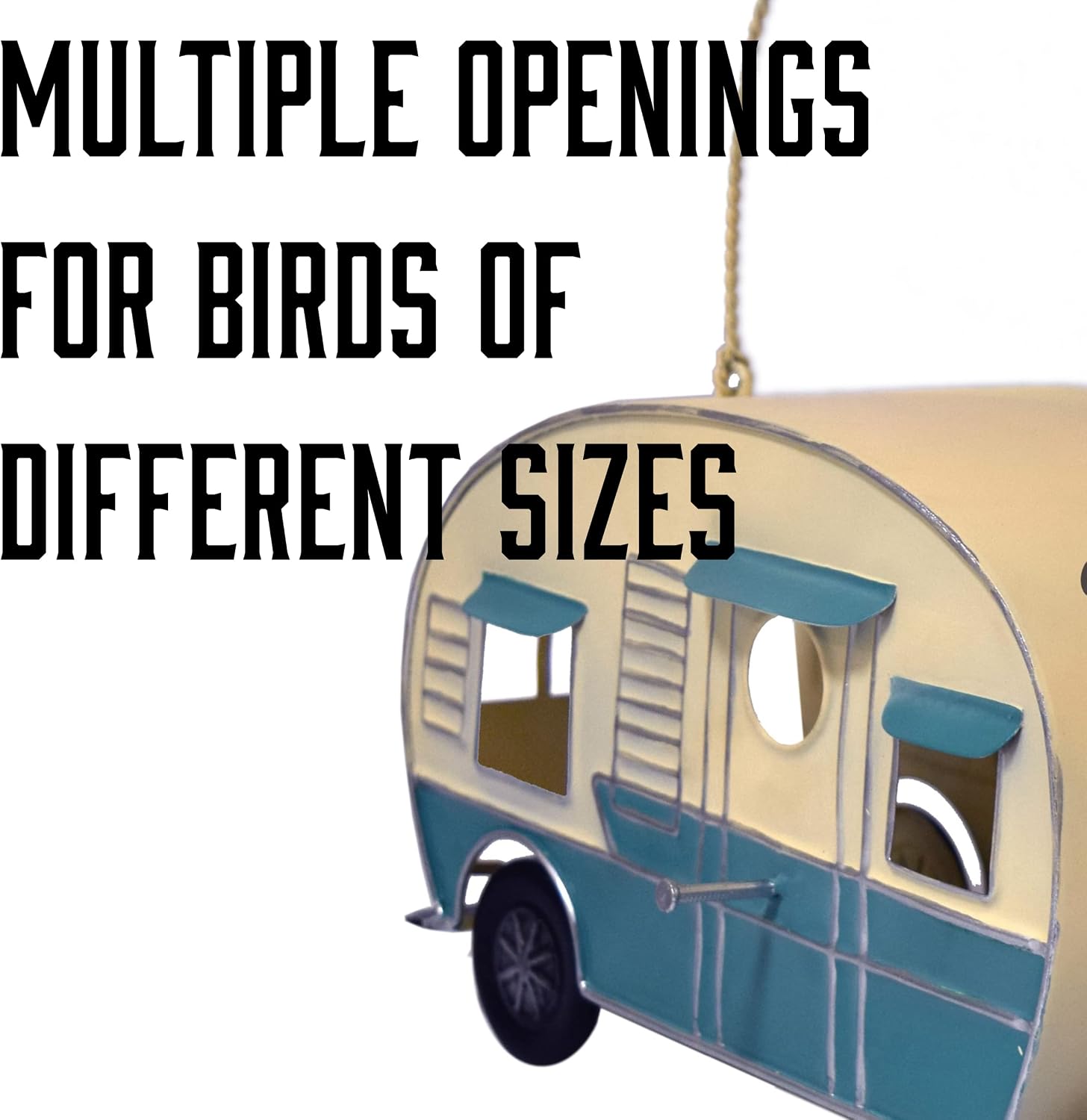 Rivers Edge Products Rivers Edge Products Camper Hanging Bird House - Decorative Nest Box for Small to Medium Birds - RV Nesting House for Outside - Outdoor Rustic Yard, Patio, Garden Decor - RV
