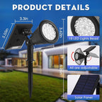 Solar Spot Lights Outdoor, 2-in-1 Wall Mount & Ground Stake 18 LEDs with 2 Lighting Modes, 7 Colors Changing, IP65 Waterproof Solar Landscape Lights for Garden, Pathway, Yard, Patio (1 Pack)