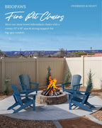 BRIOPAWS Oversized-Adirondack-Chairs Set of 2 | HDPE | All Weather | Blue | 400lbs Maximum Weight Limit, Plastic Fire Pit Chair, 22" Extra Wide Seat, Heavy Duty for Decks, Outdoor, Poolside