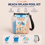 SUNSPOT 5ft Kids Beach Pool – Portable In-Ground Sand Liner with 8 Anchors, Fun Filling Bucket & Travel Carry Bag. The Ultimate Pop-Up Wading Splash Pool for Toddlers and Infants (Funky Waves)