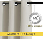 NICETOWN Blackout Natural Curtain for Living Room - Grommet Thermal Insulated Solid Room Darkening Thermal Curtain Drape Sound Reducing for Bedroom/Living Room (1 Panel, W66 x L84)