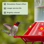 16 Sets Replacement Flowers for Hummingbird Feeder Parts with 2pcs Humming Bird Feeder Brushes for Cleaning, Hummingbird Feeder Replacement Flowers for Outdoor Hanging Bird Feeder Bee Guards Kit