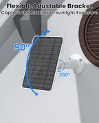5W Solar Panel Charger Compatible with Arlo Essential 2K Outdoor Camera(2nd Gen)/Essential Outdoor XL(2nd Gen)/Essential Spotlight, IP65 Waterproof 10ft USB-C & Micro USB Cable & Wall Mount, 3 Pack