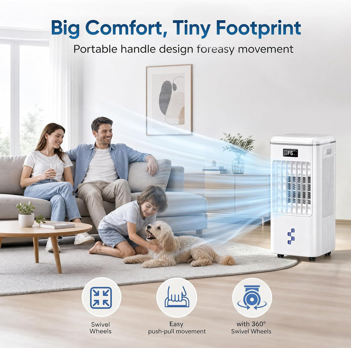 windowless portable air conditioners fan, swamp cooler 3, close-up detail