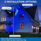 T-SUNUS Blue Solar Lights Outdoor Christmas, 2 Modes Garden Spotlights Waterproof IP65 Auto On/Off Security Landscape Pond Spot Light for Tree Flag Patio Garage Yard Driveway Pool Halloween 2 Pack