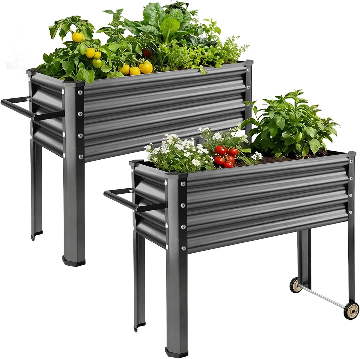 land guard 2 pack galvanized raised garden bed, main product view