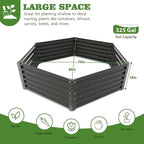A ANLEOLIFE 8-Pack 70x60x18 in & 74x74x18 in Deep Root Galvanized Raised Garden Beds Outdoor for Planting Vegetables Flowers Herb, Quartz Grey