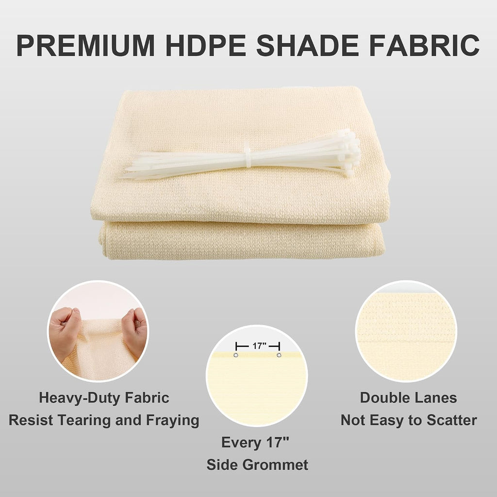 sunny guard shade cloth 12x20 ft hc-111 sun, side view