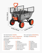 vevor 800lbs 7 cu.ft poly garden cart dump, view 9