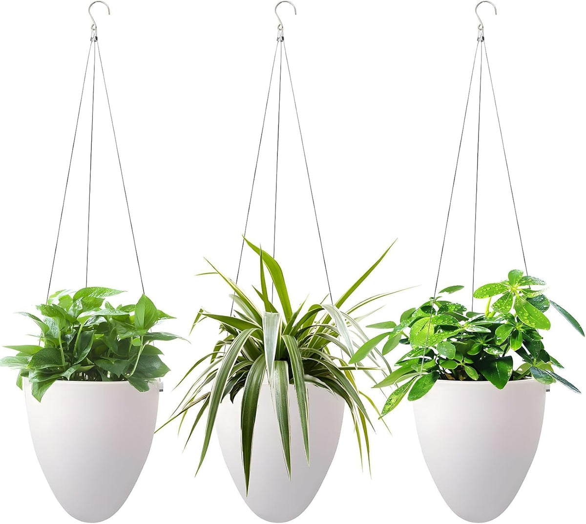 self-watering hanging planter pot, indoor outdoor plants, 6, main product view