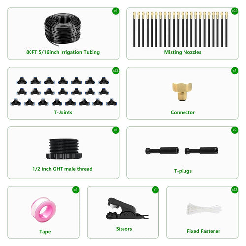 80ft drip irrigation system for garden – automatic shown in use