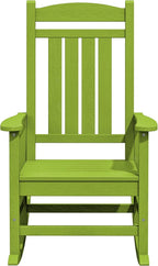KINGYES HDPE Outdoor Rocking Chair Set of 4, All-Weather Poly Patio Rocking Chairs with 330lbs Support for Adults, Pistachio Green