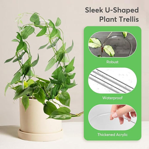 2 Pack Thickened U-Shaped Acrylic Trellis for Indoor & Outdoor Plants, Perfect for Potted Houseplants