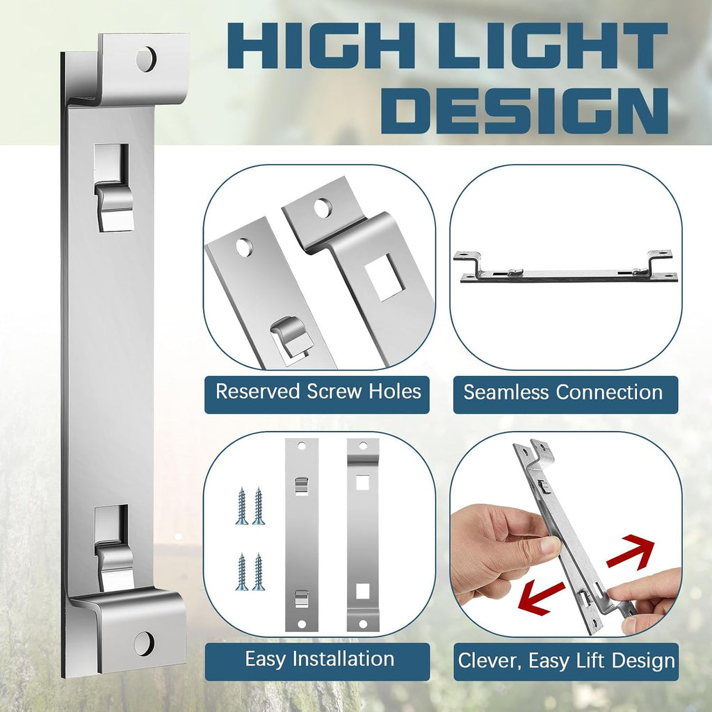 Blulu 2 Sets Bird House Hanger Bracket Stable Rust Proof Galvanized Steel Mounting Bracket for Securing Bird Houses Nesting Boxes Feeders, Quickly Remove for Cleaning (Silver)