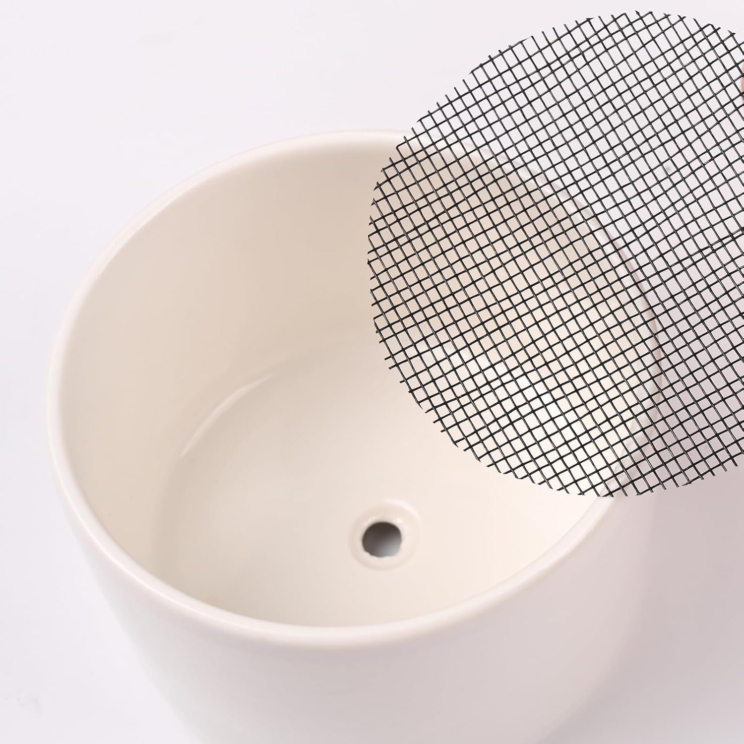 50 Pcs 4 Inch Mesh for Plant Pots Flower Pot Hole Pads Polyethylene Round Mesh Planting Pot Drainage Pads for Garden