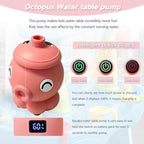 Rechargeable Water Table Pump with Huge Water Output,Water Flow Rate up to 8L/min (2.11 GPM),Kids Sand Water Play Pump,Octopus-Shaped Design,Suitable for Most Water Table on the Market