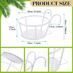 dandat 6 pcs 8.7'' railing plant holders metal, close-up detail