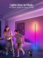 tyute corner floor lamp, rgb led corner lamp, side view