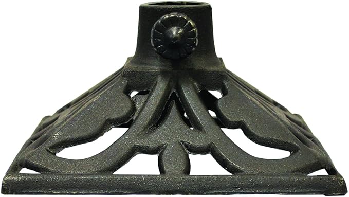 TIKI Cast Iron Torch Stand – Heavy-Duty, Freestanding & Weather-Resistant Torch Base for Patio, Garden, Deck & Backyard – Fits Torch Poles 0.75" to 1.25" – 9" x 9", Black