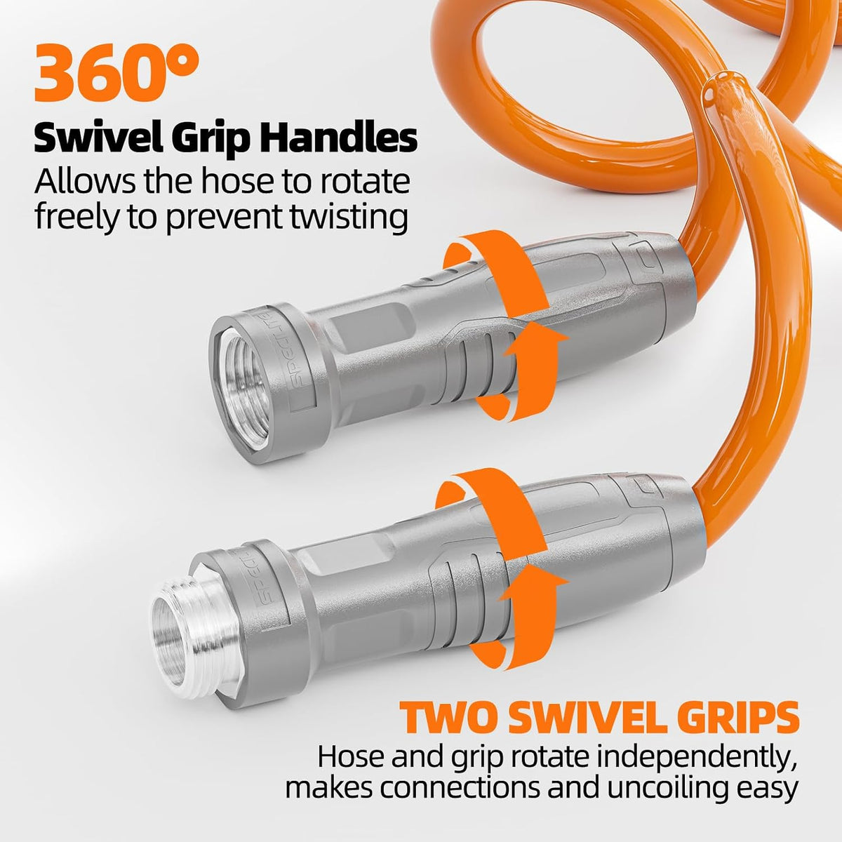 specilite 3/8" lightweight coil garden hose 75 ft, side view