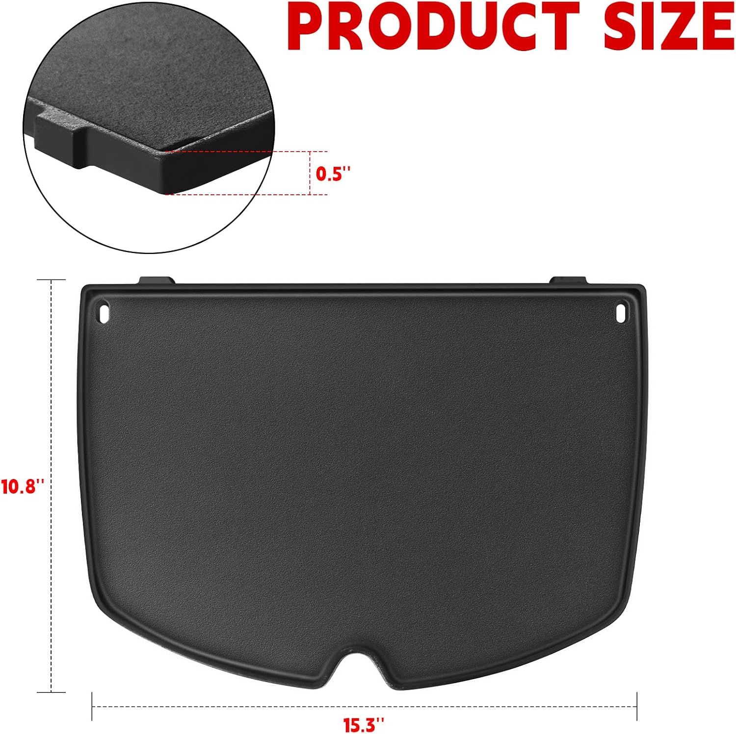 GGC 6559 Cast Iron Griddle for Weber Q2000 Q200 Q220 Q240 Q260 Q2200 Q2400 Series Grills, 15.3" x 10.8" Grill Grates Replacement Parts for Weber Q200 Griddles