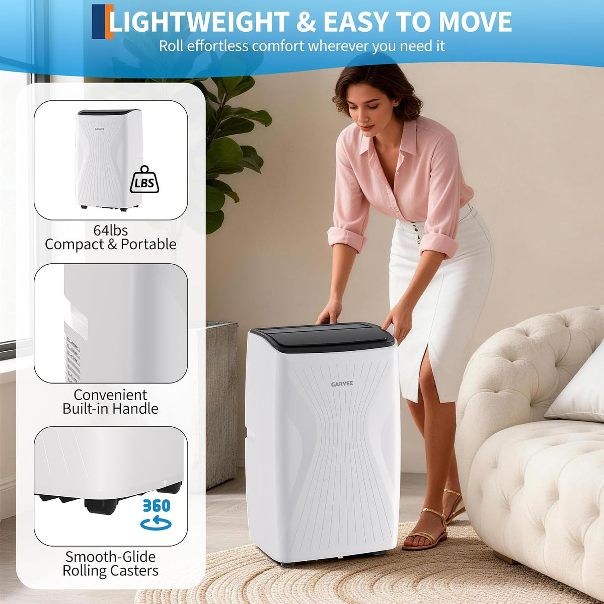 14,000 btu portable air conditioner, 4-in-1 portable ac, package contents