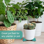 Kigeli 12 Pcs Resin Pot Feet for Outdoor Planters 3 Inch Long 1.5 Inch Tall Flower Handmade Elevator Plant Feet Frost Proof Lifter for 14-20 in Pot(Vintage Blue)