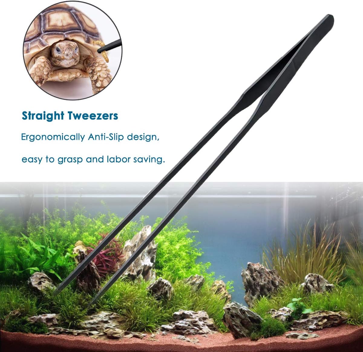 Aquarium Tweezers, Capetsma Stainless Steel Aquarium Plant Tools Long Aquascaping Tools Scissors Spatula Aquatic Plants Tool Set For Freshwater and Saltwater