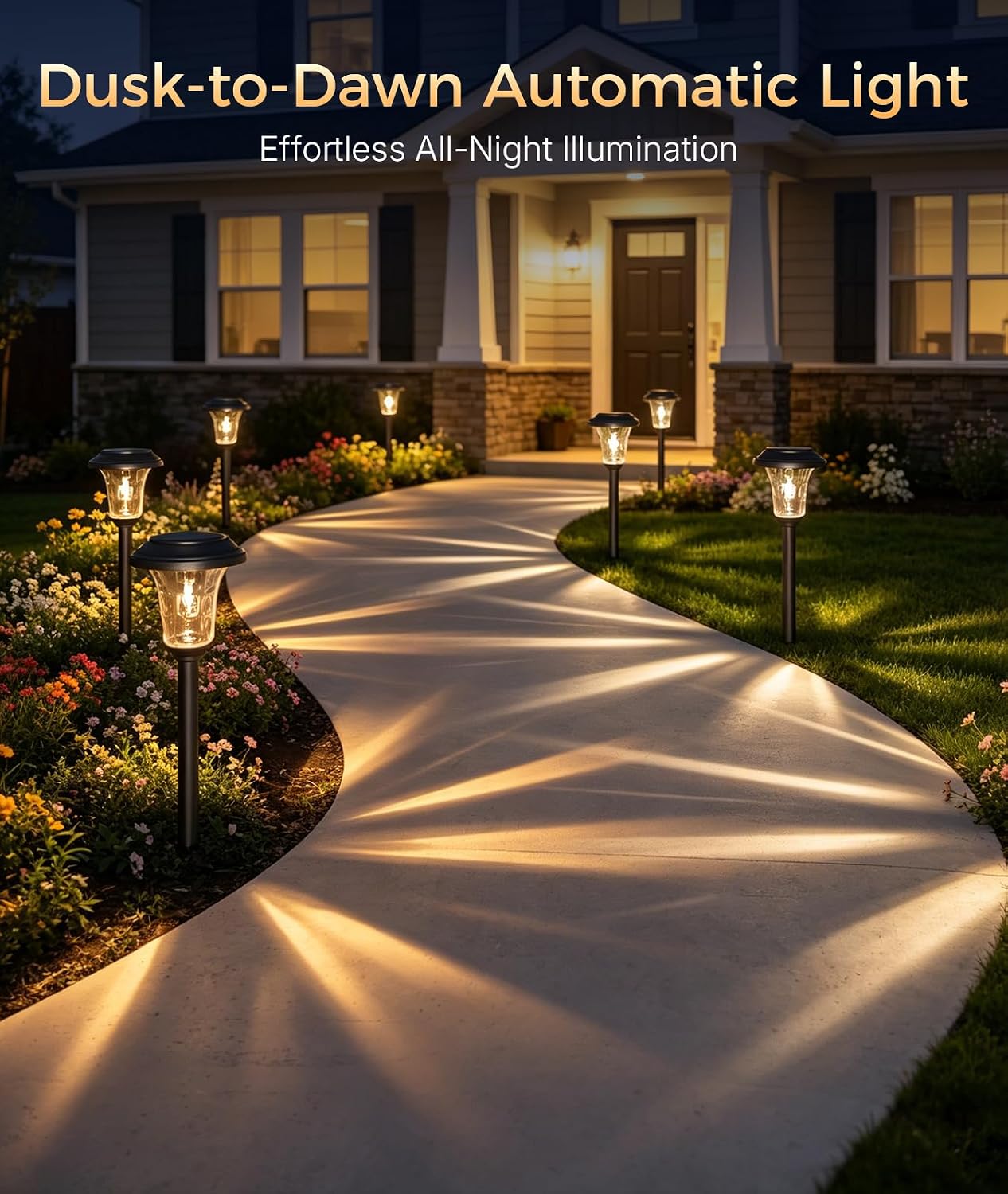 XMCOSY+ Solar Pathway Lights, 6 Pack Waterproof IP65 Solar Lights Outdoor | 40LM Glass Metal Landscape Lighting for Garden, Yard, Driveway, Walkway (Warm/Cool White)
